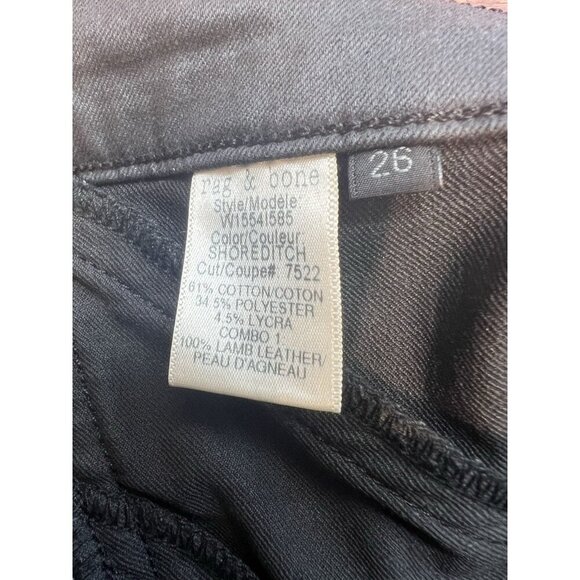 Rag & Bone The Trench Legging Jean Size 26 Shoreditch Black Minimalist Skinny - Picture 9 of 10